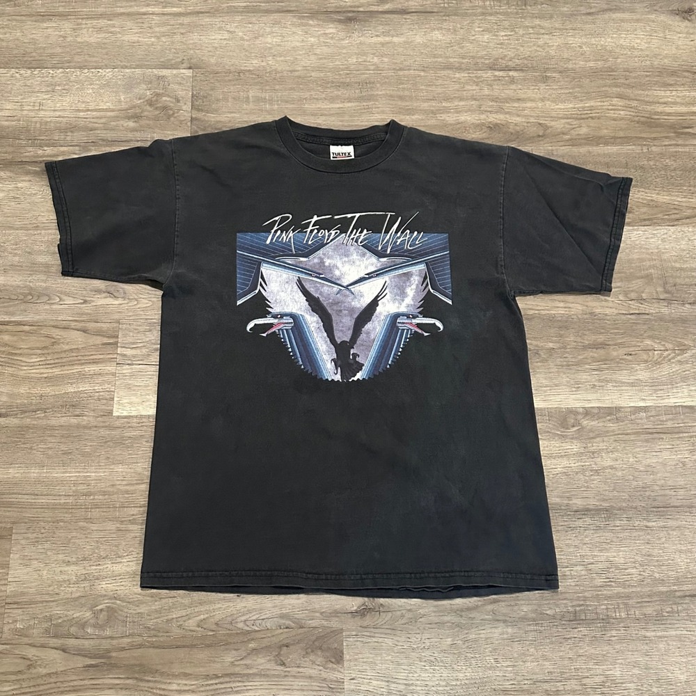 Vintage 1999 Pink Floyd The Wall T-Shirt Men XL Black Tultex Crossed Hammers Tee